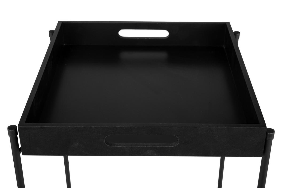 MIZICA, črna  - črna, Trend, kovina/leseni material (35/47/35,5cm) - Ambia Home