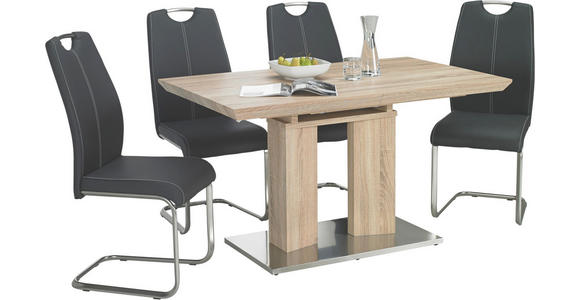 SCHWINGSTUHL in Metall, Textil Dunkelgrau, Edelstahlfarben - Edelstahlfarben/Dunkelgrau, Design, Textil/Metall (42/99/55cm) - Cantus