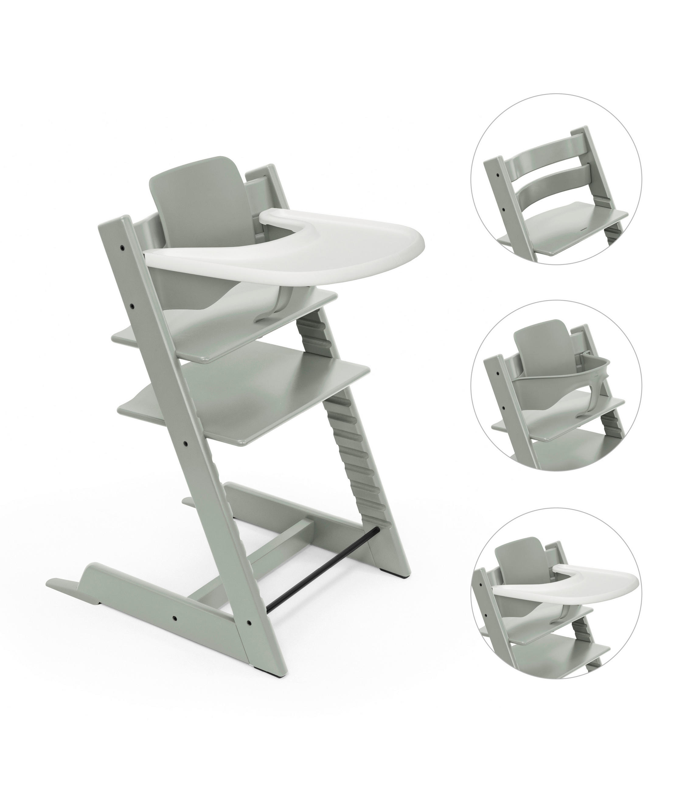 HOCHSTUHL-SET Tripp Trapp Bundles  - Salbeigrün, Basics, Holz (83/65/46cm) - Stokke