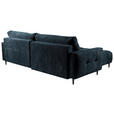 ECKSOFA Blau Chenille  - Blau/Schwarz, KONVENTIONELL, Holz/Textil (180/266cm) - Carryhome