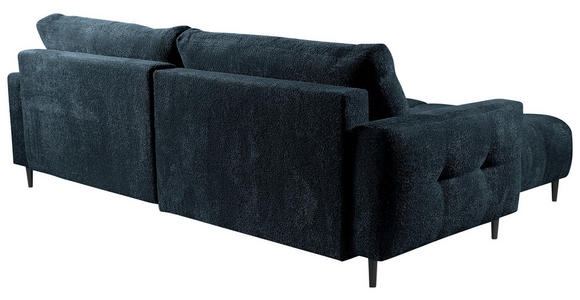ECKSOFA Blau Chenille  - Blau/Schwarz, KONVENTIONELL, Holz/Textil (180/266cm) - Carryhome