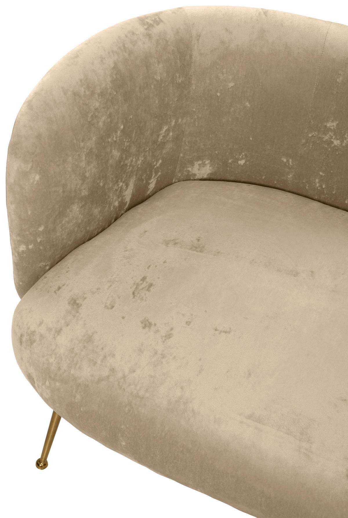 2-SITZER-SOFA in Velours Beige  - Beige, KONVENTIONELL, Textil (126/77/70cm) - MID.YOU
