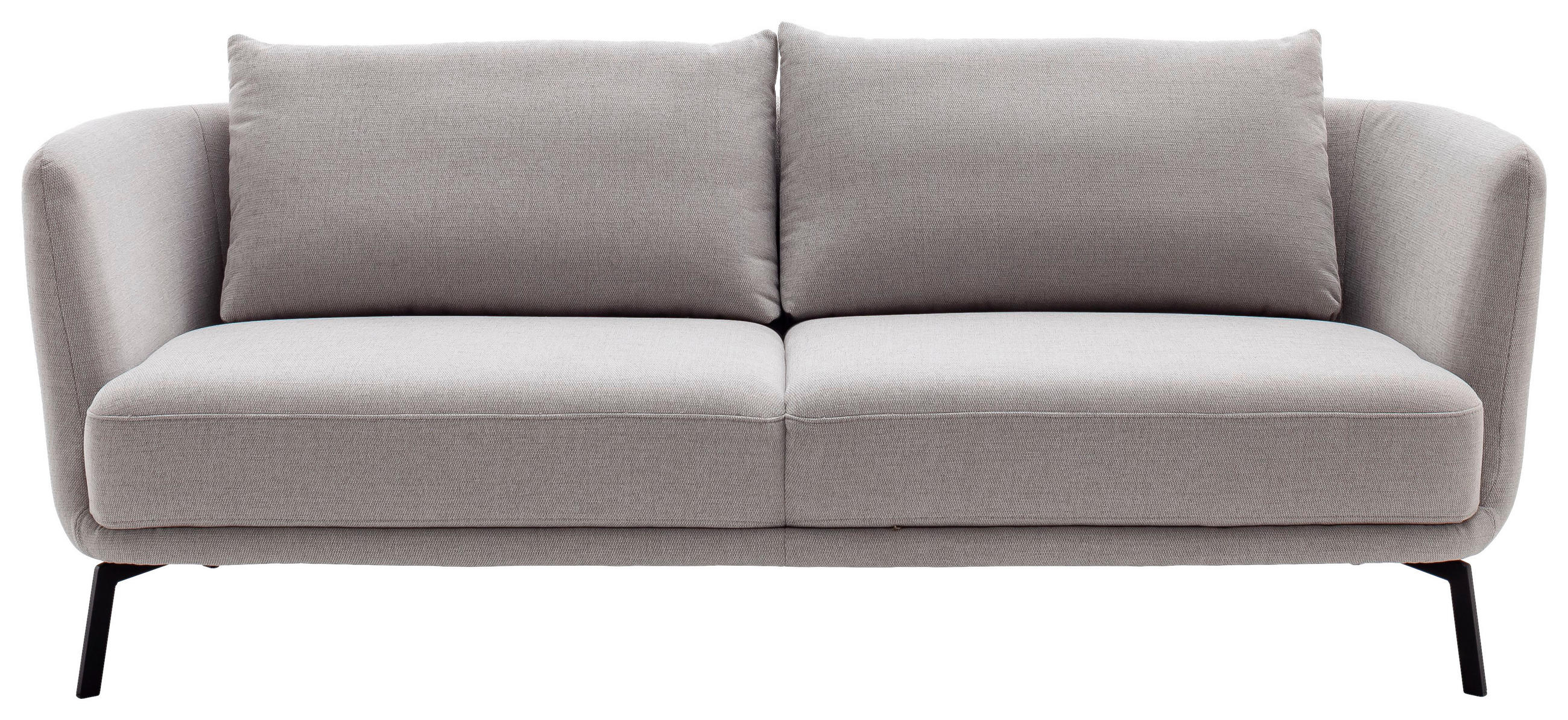 3-SITZER-SOFA in Flachgewebe Platinfarben  - Platinfarben/Schwarz, Design, Textil/Metall (210/71/91cm) - Schöner Wohnen