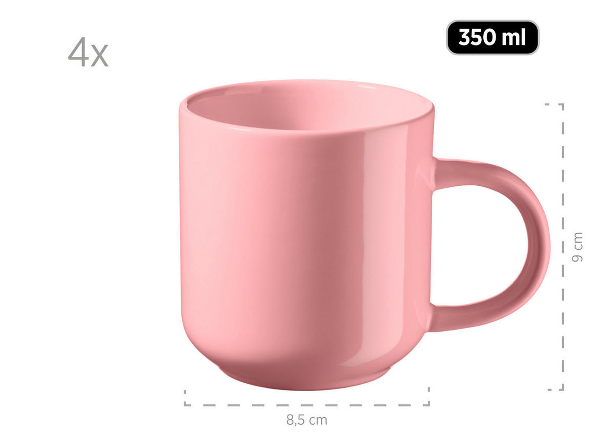 KOMBISERVICE Alenia 16-teilig  - Rosa, Basics, Keramik - Mäser