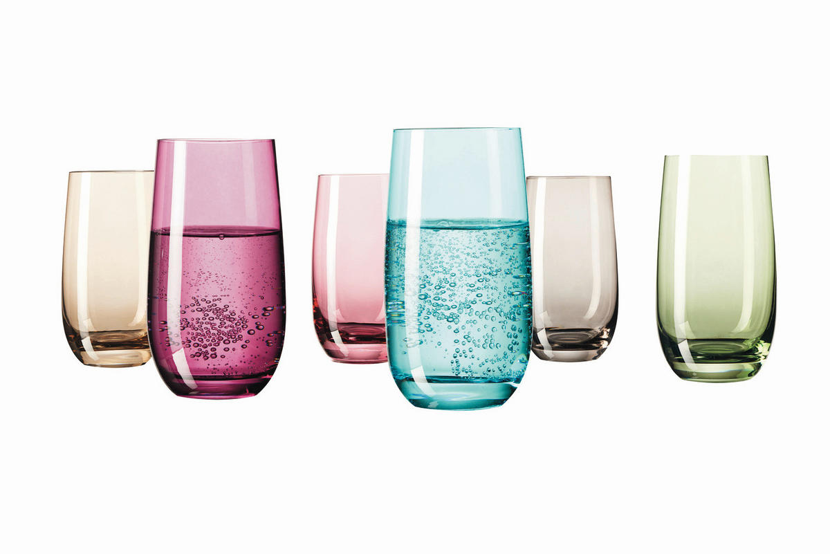 GLÄSERSET Sora  6-teilig  - Multicolor, Basics, Glas (23,4/14/15,6cm) - Leonardo