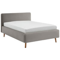 POLSTERBETT 140/200 cm,  in Grau,  - Eichefarben/Grau, Design, Holz/Textil (140/200cm) - Xora