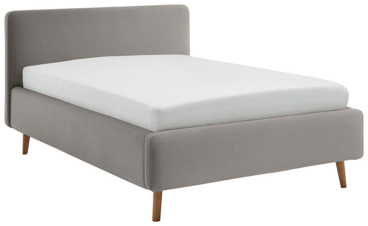 POLSTERBETT 140/200 cm,  in Grau,  - Eichefarben/Grau, Design, Holz/Textil (140/200cm) - Xora