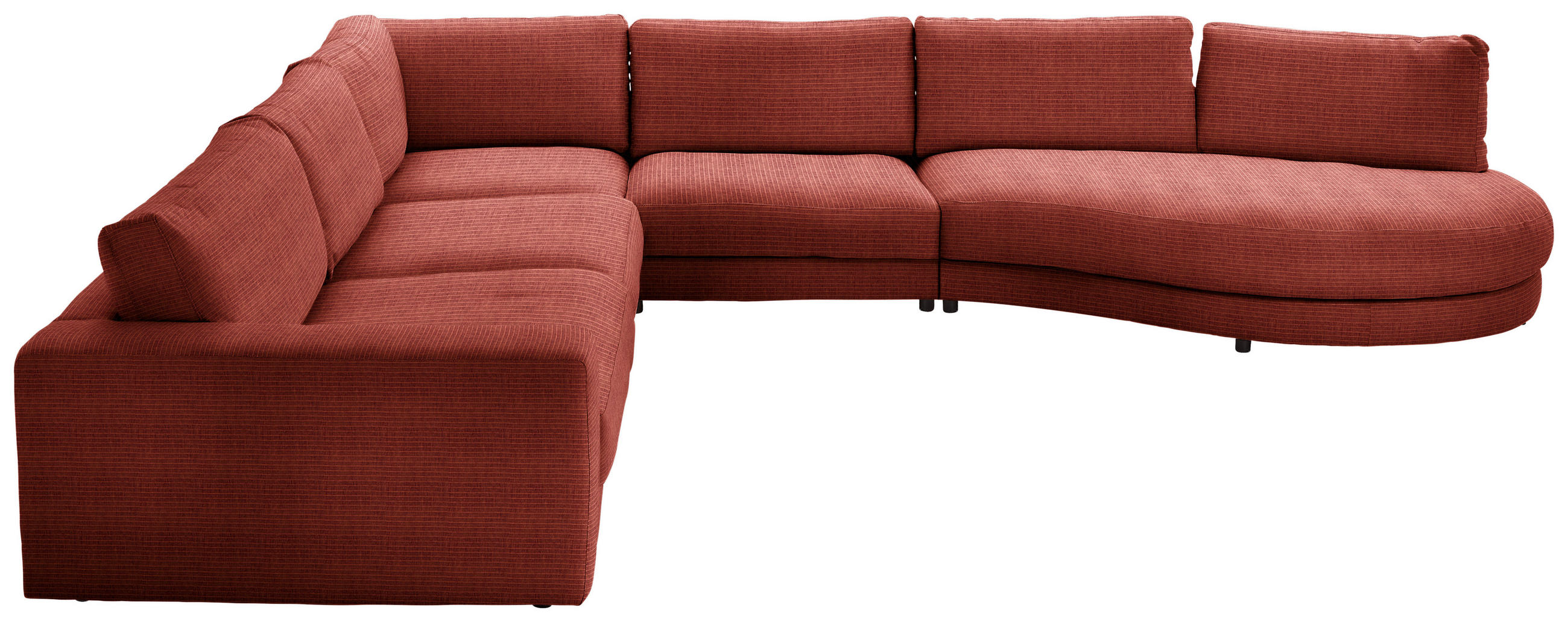 ECKSOFA in Chenille, Cord Rostfarben  - Rostfarben/Schwarz, Design, Kunststoff/Textil (365/425cm) - Lomoco