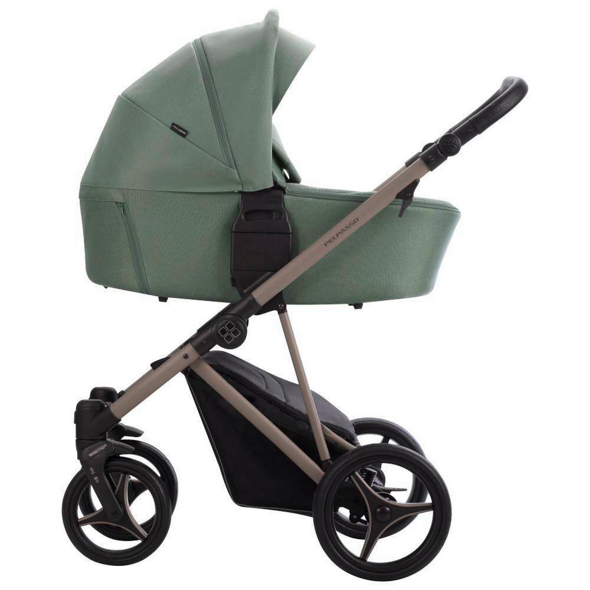 KOLICA ZA SPAVANJE   - boje kadulje, Basics, metal/tekstil (99/61/121cm) - BEBETTO