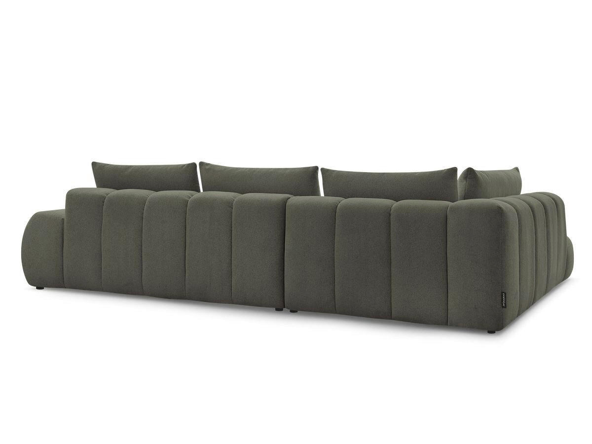 ECKSOFA Ottomane links  EVEREST Grün Flachgewebe  - Schwarz/Grün, MODERN, Kunststoff/Textil (210/352cm)