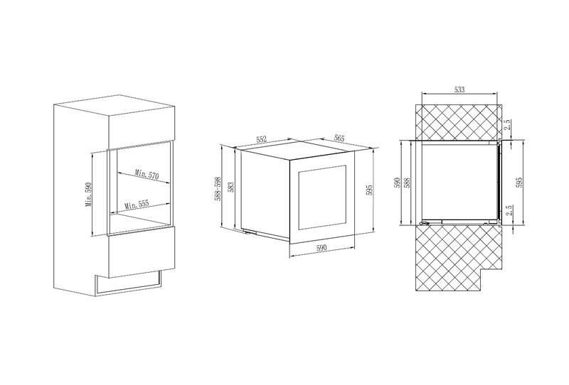 WEINKÜHLSCHRANK AVI60PLATINUM  - Schwarz, Basics, Glas/Holz (59,0/59,5/56,5cm)