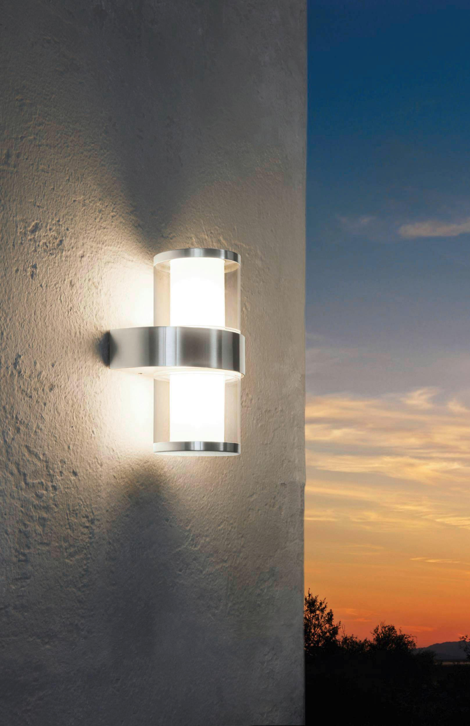 VÄGGLAMPA FÖR UTOMHUS - klar/vit, Klassisk, metall/plast (20/35/13,5cm) - Eglo
