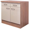 KÜCHENUNTERSCHRANK 80/86/60 cm  in Kaschmir  - Kaschmir/Edelstahlfarben, MODERN, Holzwerkstoff/Metall (80/86/60cm) - FlexWell