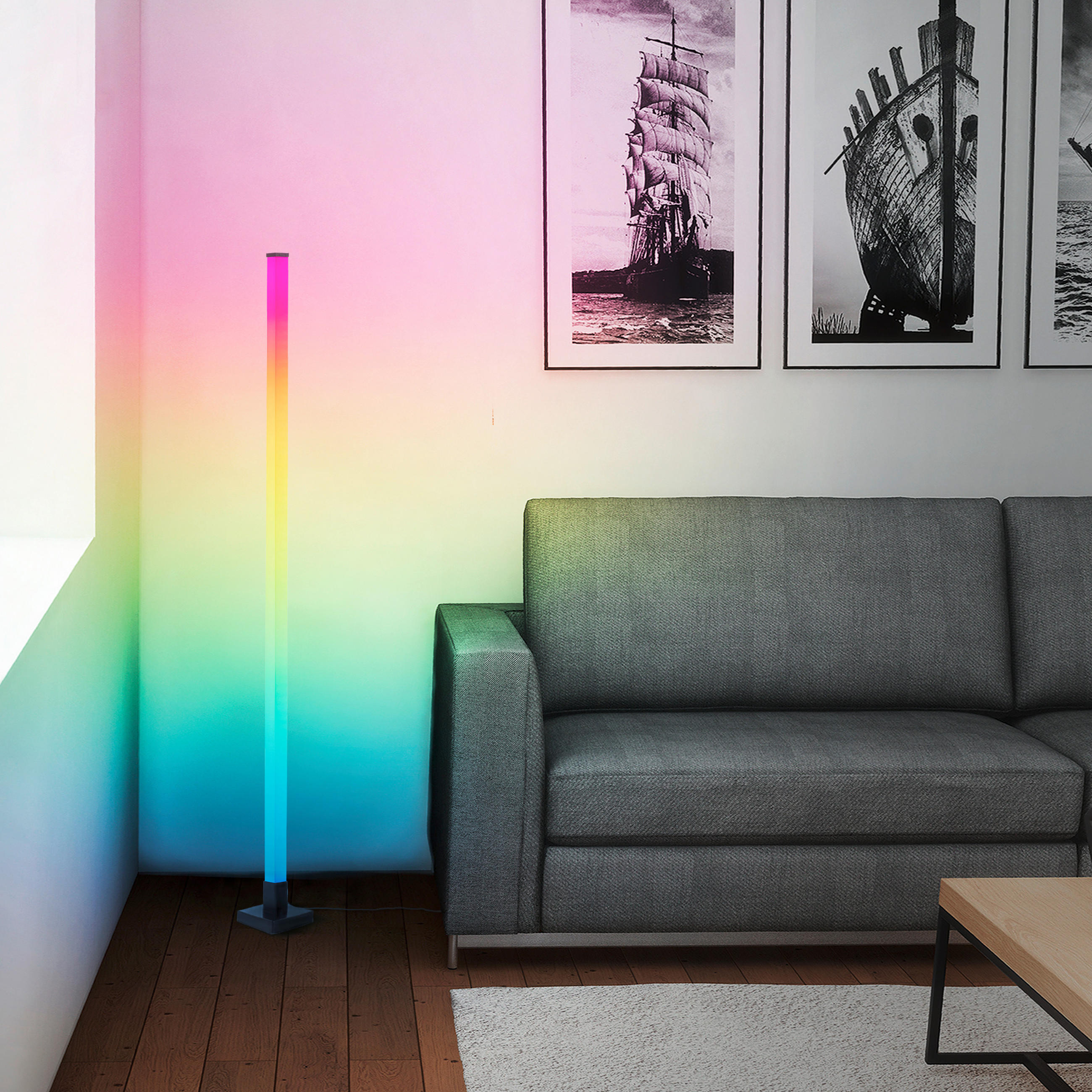 PODNA LED LAMPA - višebojna, Dizajnerski, plastika (12,5/150/12,5cm)