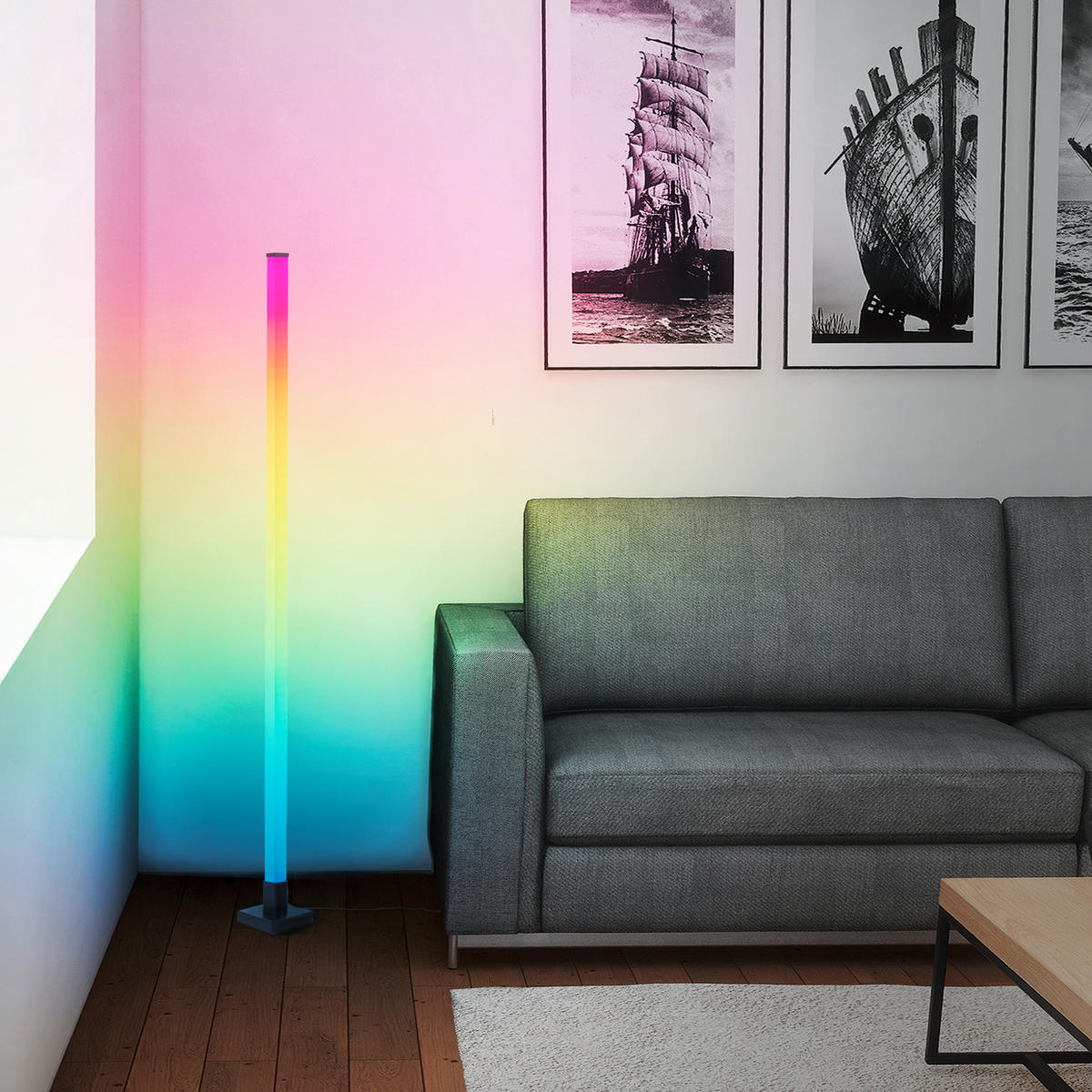 PODNA LED LAMPA - višebojna, Dizajnerski, plastika (12,5/150/12,5cm)