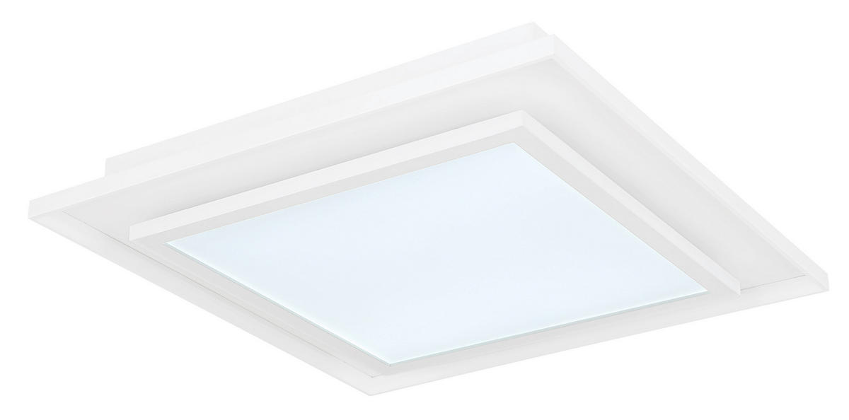 STROPNÍ LED SVÍTIDLO, 44.3/44.3/6.3 cm - bílá, Design, kov/plast (44.3/44.3/6.3cm) - Globo