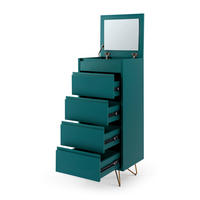 KOMMODE  in 45/110/40 cm  - Blau/Messingfarben, Design, Glas/Holzwerkstoff (45/110/40cm) - Livetastic