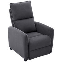 Fotoliu Pentru Televizor din lemn, metal, plastic, textil, gri închis - gri închis/negru, Konventionell, plastic/lemn (74/101/95cm) - Carryhome