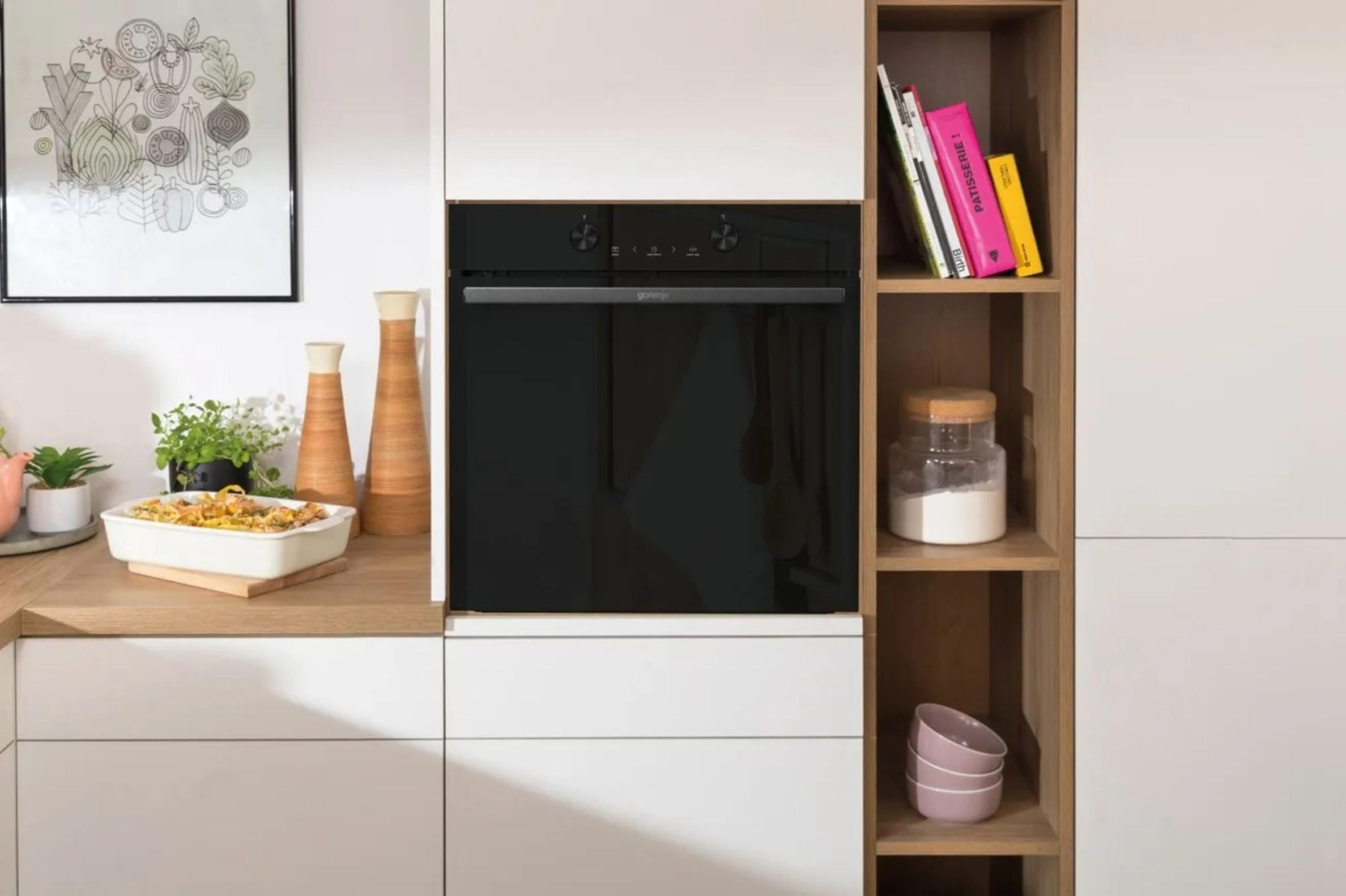 BACKOFENSET BSET017DG  - Schwarz, Basics, Glas/Kunststoff (59,5/5,4/52cm) - Gorenje