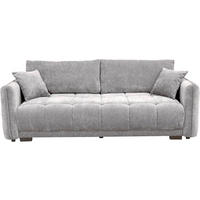 BOXSPRINGSOFA Chenille Grau  inkl. Zierkissen, Rückenkissen, Bettkasten, Schlaffunktion  - Schwarz/Grau, KONVENTIONELL, Kunststoff/Textil (235/94/103cm) - Novel