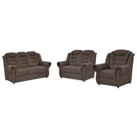 SITZGARNITUR in Lederlook Braun  - Schwarz/Braun, Konventionell, Kunststoff/Textil - Livetastic