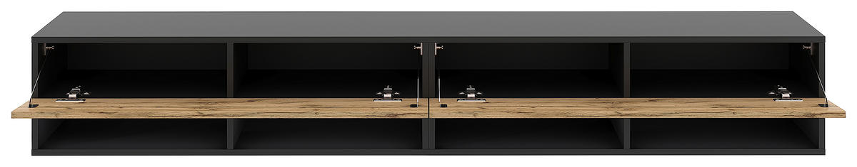 LOWBOARD DERBY  in 200/31,5/32,5 cm  - Eiche Wotan/Schwarz, Design, Holzwerkstoff (200/31,5/32,5cm) - Livetastic