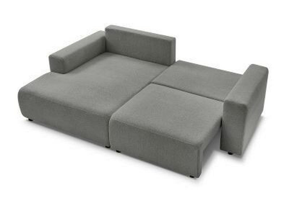 ECKSOFA Ottomane links  ATILLA Dunkelgrau Flachgewebe  - Dunkelgrau/Schwarz, MODERN, Kunststoff/Textil (149/244cm)