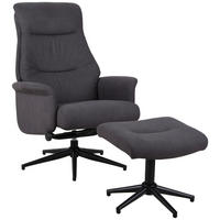 POČIVALNIK S PODNOŽNIKOM,  siva kovina, tekstil - črna/siva, Trend, kovina/tekstil (74,5/105/85cm) - Carryhome