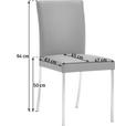 STUHL in Edelstahl Echtleder pigmentiert Metall, Leder - Edelstahlfarben/Grau, Design, Leder/Metall (47/94/63cm) - Moderano