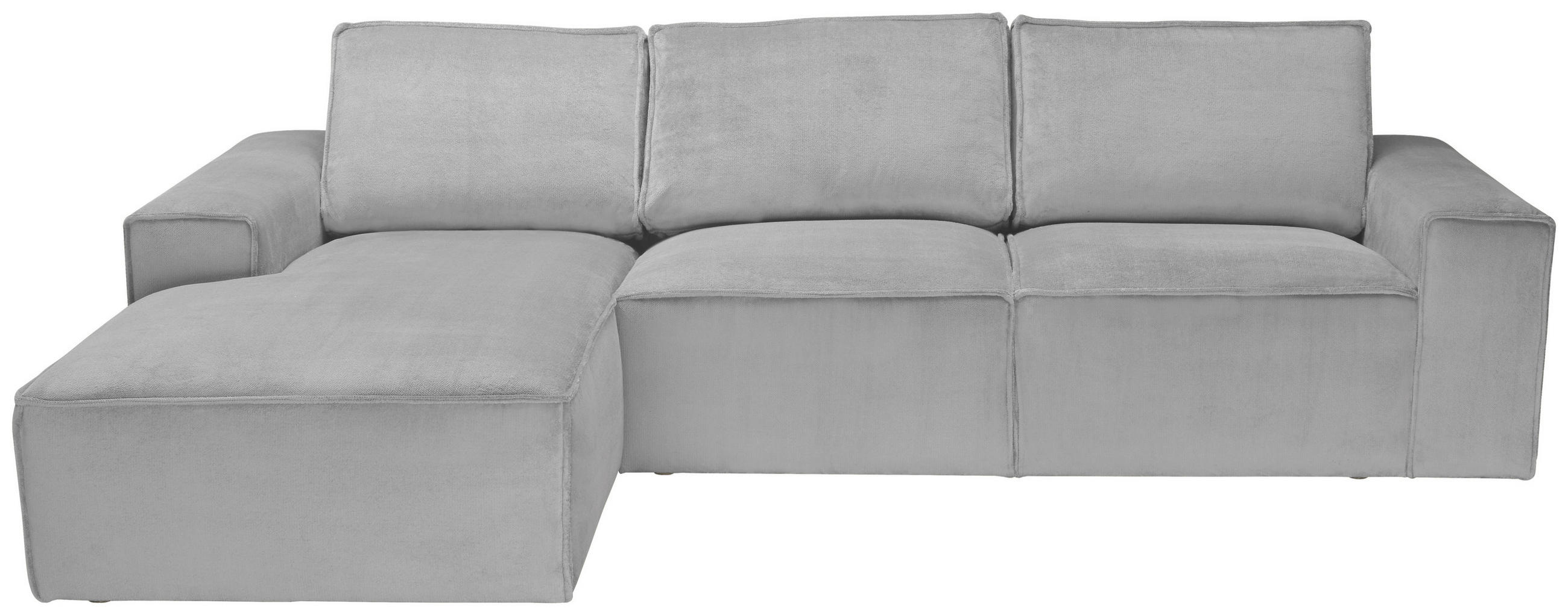 ECKSOFA Hellgrau Chenille  - Hellgrau/Schwarz, KONVENTIONELL, Kunststoff/Textil (168/272cm) - Carryhome
