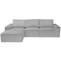 ECKSOFA Hellgrau Chenille  - Hellgrau/Schwarz, KONVENTIONELL, Kunststoff/Textil (168/272cm) - Carryhome