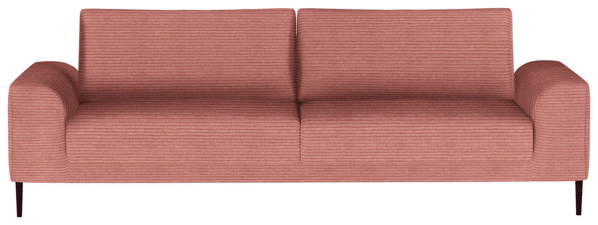 SCHLAFSOFA Cord Rosa  - Schwarz/Rosa, Design, Textil/Metall (250/89/105cm) - Livetastic