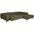 ECKSOFA  in Chenille Olivgrün  279/222 cm  - Schwarz/Olivgrün, KONVENTIONELL, Kunststoff/Textil (279/222cm) - Hom`in
