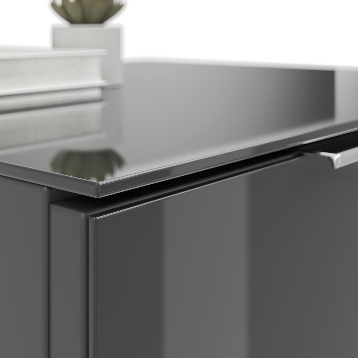 SIDEBOARD Style  in 180/98,7/40 cm  - Chromfarben/Anthrazit, Basics, Glas/Holzwerkstoff (180/98,7/40cm)