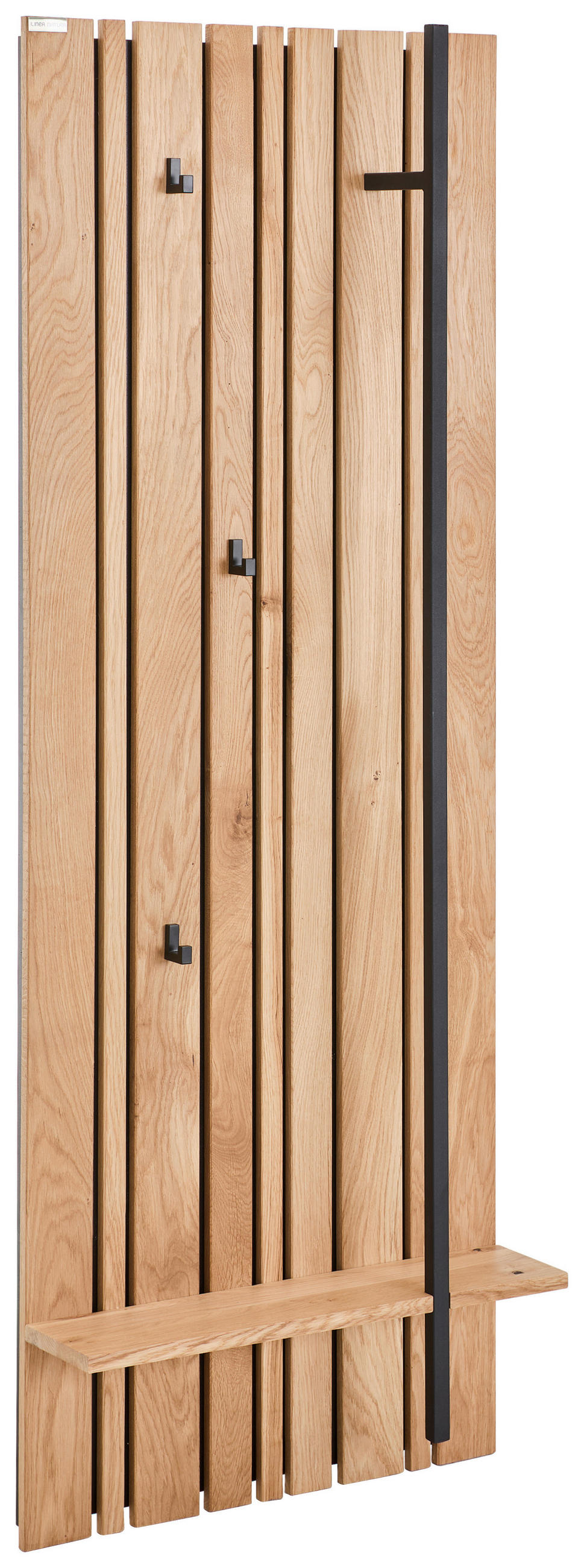 PANOU CUIER 56,2/168,5/18,4 cm  - culoare lemn stejar/negru, Design, lemn/metal (56,2/168,5/18,4cm) - Linea Natura