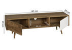 Lowboard "WL1.974" , Sheesham massiv Sheeshamfarben  - Sheeshamfarben/Weiß, Design, Holz (140/45/35cm) - MID.YOU