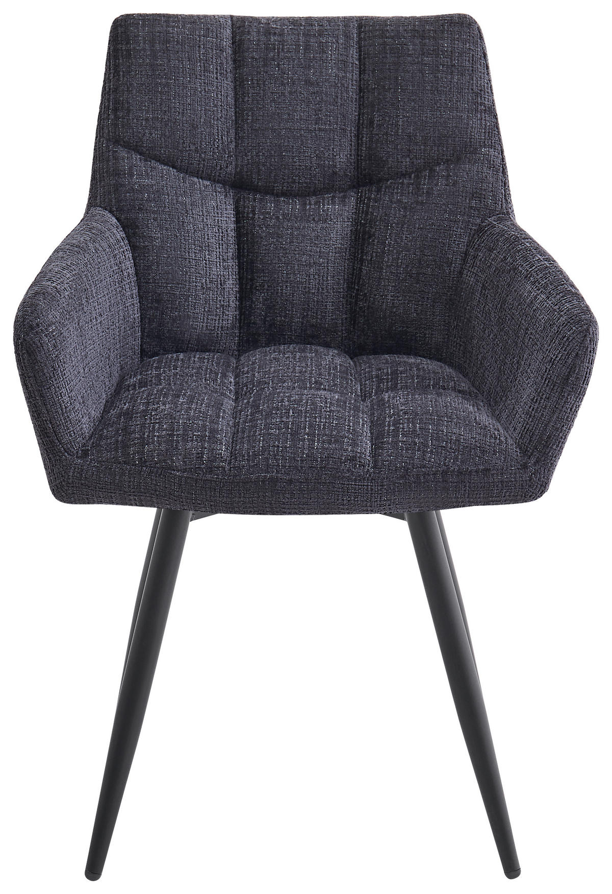 NASLANJAČ, kovina, tekstil črna, temno siva  - temno siva/črna, Design, kovina/tekstil (61/83,5/60cm) - Stylife