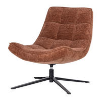 SESSEL in Chenille Braun  - Schwarz/Braun, MODERN, Textil/Metall (74/84/86cm) - Livetastic
