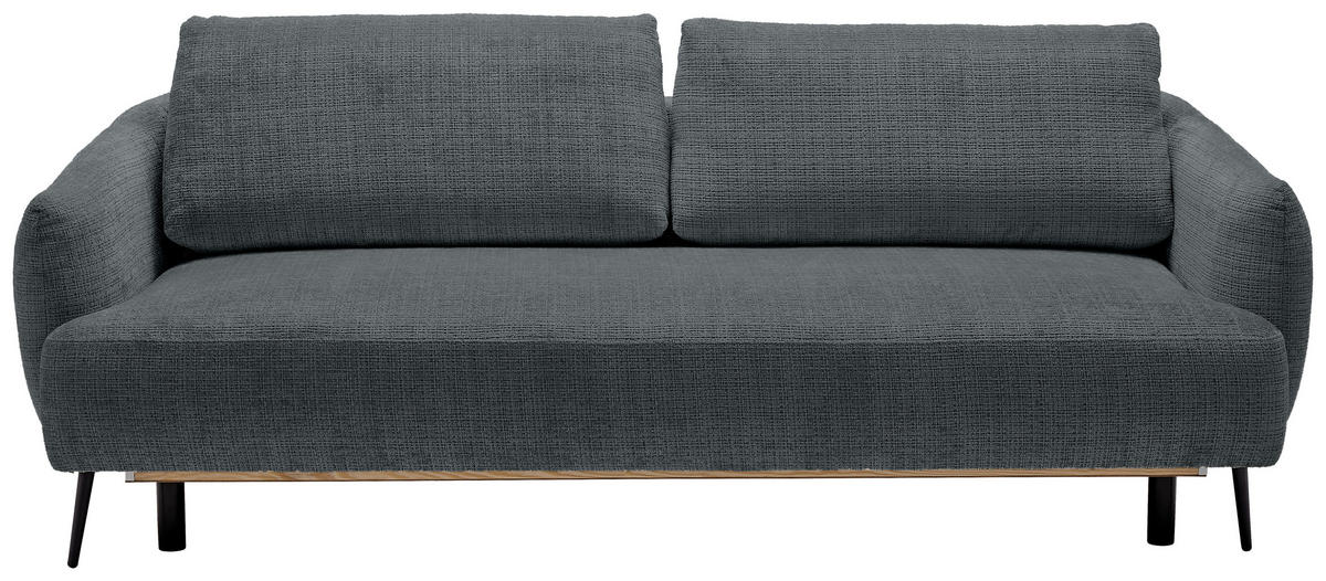 SCHLAFSOFA in Chenille Dunkelgrau  - Dunkelgrau/Schwarz, Konventionell, Textil/Metall (228/75/98cm) - Carryhome