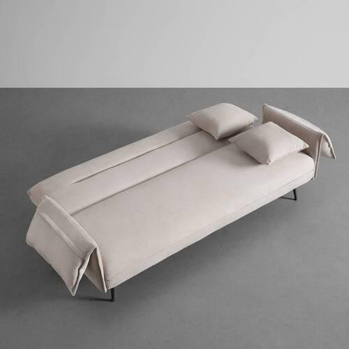 SCHLAFSOFA in Webstoff Beige  - Beige/Anthrazit, MODERN, Holz/Textil (193/117/25,5cm) - Bessagi Home