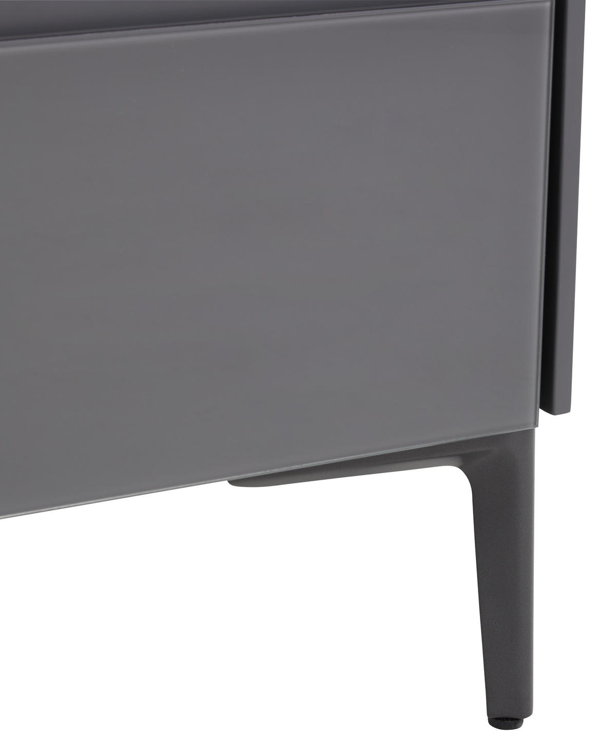 NACHTSCHRANK 50/55/40 cm Eiche massiv  - Dunkelgrau/Grau, MODERN, Glas/Holz (50/55/40cm) - MID.YOU