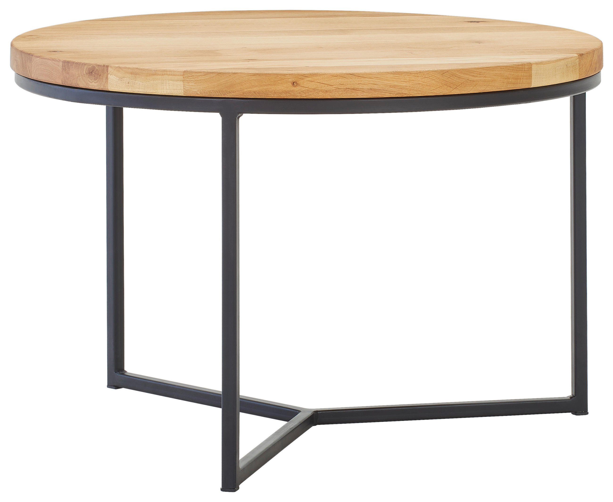 COUCHTISCH in Holz 60/60/37 cm  - Eichefarben/Schwarz, Design, Holz/Metall (60/60/37cm) - Linea Natura