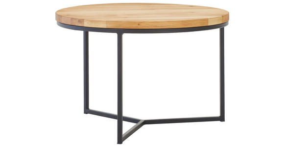 COUCHTISCH in Holz 60/60/37 cm  - Eichefarben/Schwarz, Design, Holz/Metall (60/60/37cm) - Linea Natura