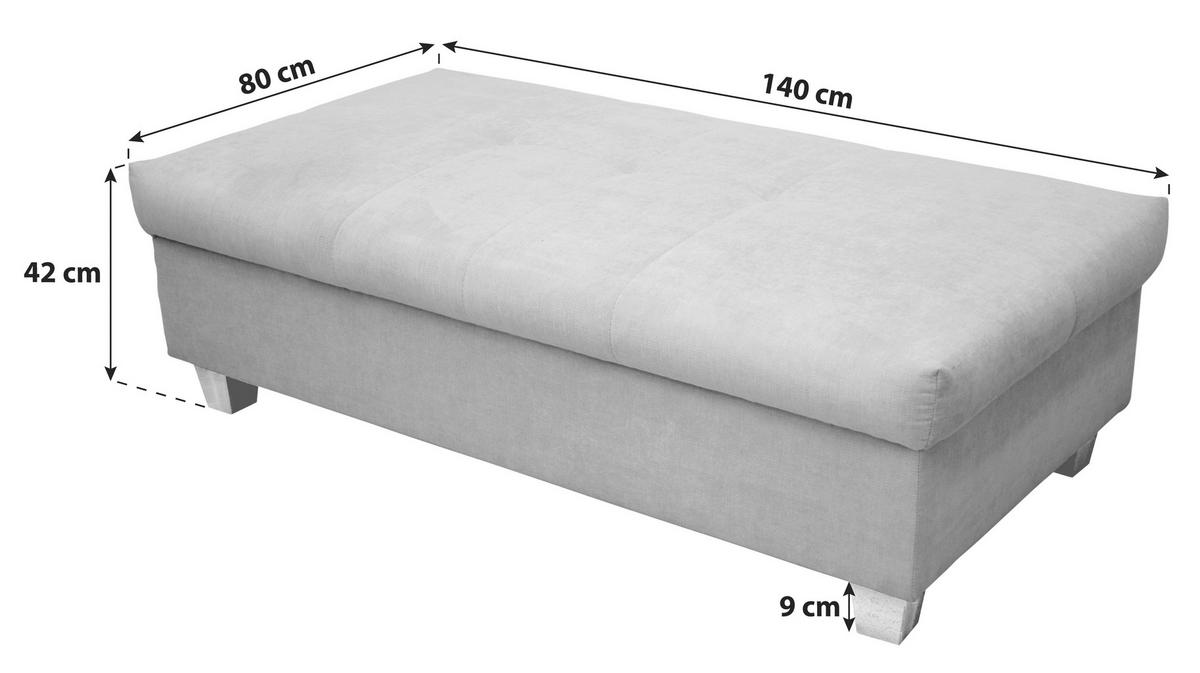HOCKER Mikrofaser Grün  - Grün, KONVENTIONELL, Holz/Textil (140/42/80cm) - MID.YOU