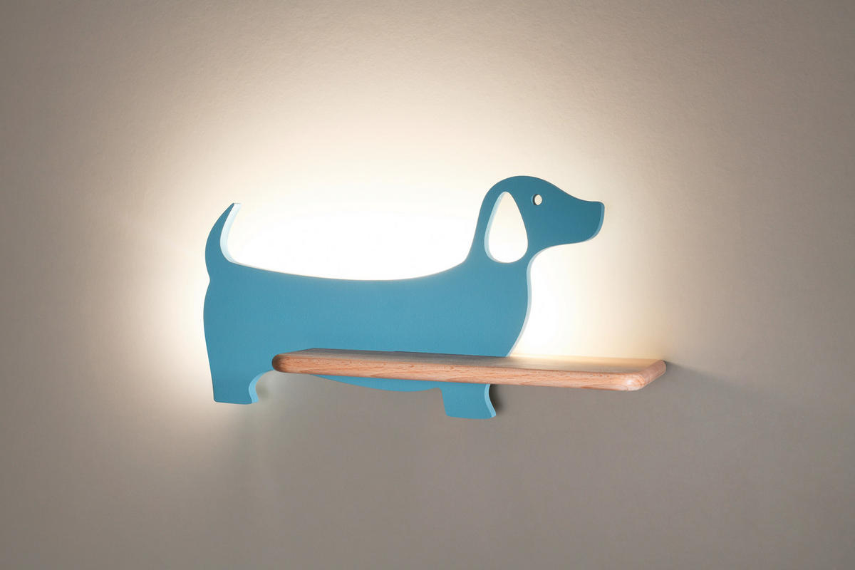 KINDERWANDLEUCHTE 36.5/12/18.5 cm   - Hellblau, KONVENTIONELL, Holz/Holzwerkstoff (36.5/12/18.5cm)