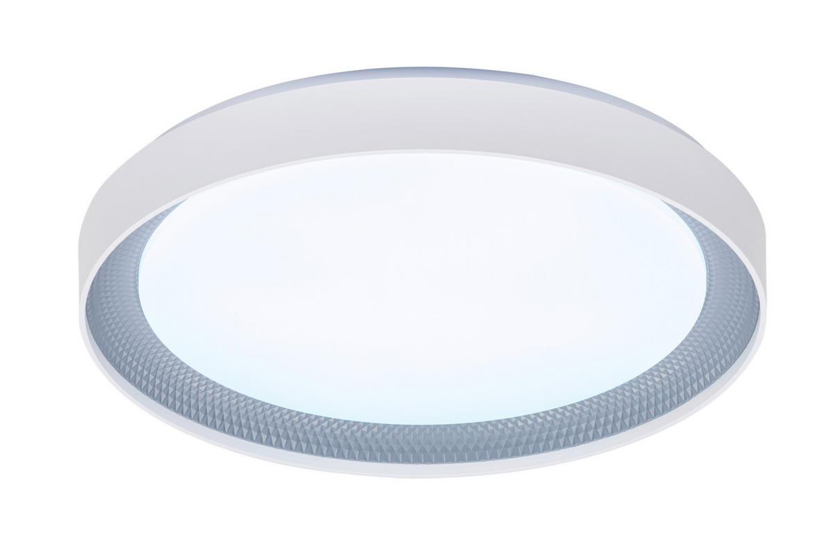 LED-DECKENLEUCHTE Ogulin 48,5/8 cm   - Hellgrau/Weiß, Design, Kunststoff (48,5/8cm) - Novel