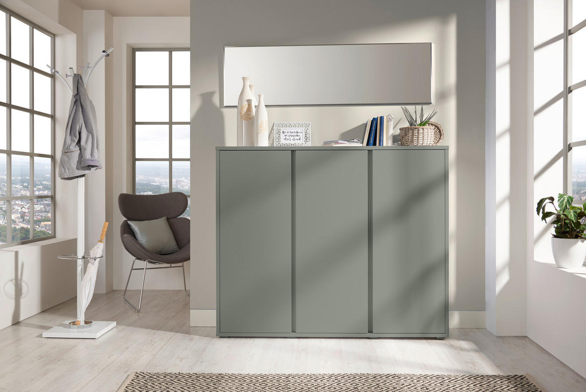 OMARA ZA ČEVLJE zelena - zelena/antracit, Design, umetna masa/leseni material (145/120/34cm) - Xora