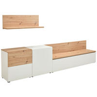 WOHNWAND 4-teilig  in Weiß, Eiche Artisan  295/65/42 cm  - Schwarz/Weiß, MODERN, Holzwerkstoff/Kunststoff (295/65/42cm) - Carryhome
