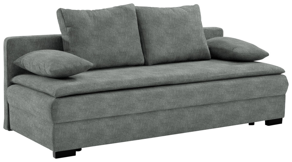 SCHLAFSOFA Webstoff Grau  - Schwarz/Grau, KONVENTIONELL, Kunststoff/Textil (207/94/90cm) - Carryhome