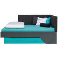BETT 120/200 cm  in Grau, Türkis  - Türkis/Grau, Design, Holzwerkstoff (120/200cm) - Venda